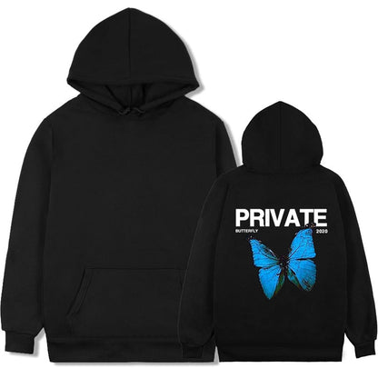 New Butterfly Pattern Hooded Sweater For Men And Women See size chart under “more details” The Fashion Celestial