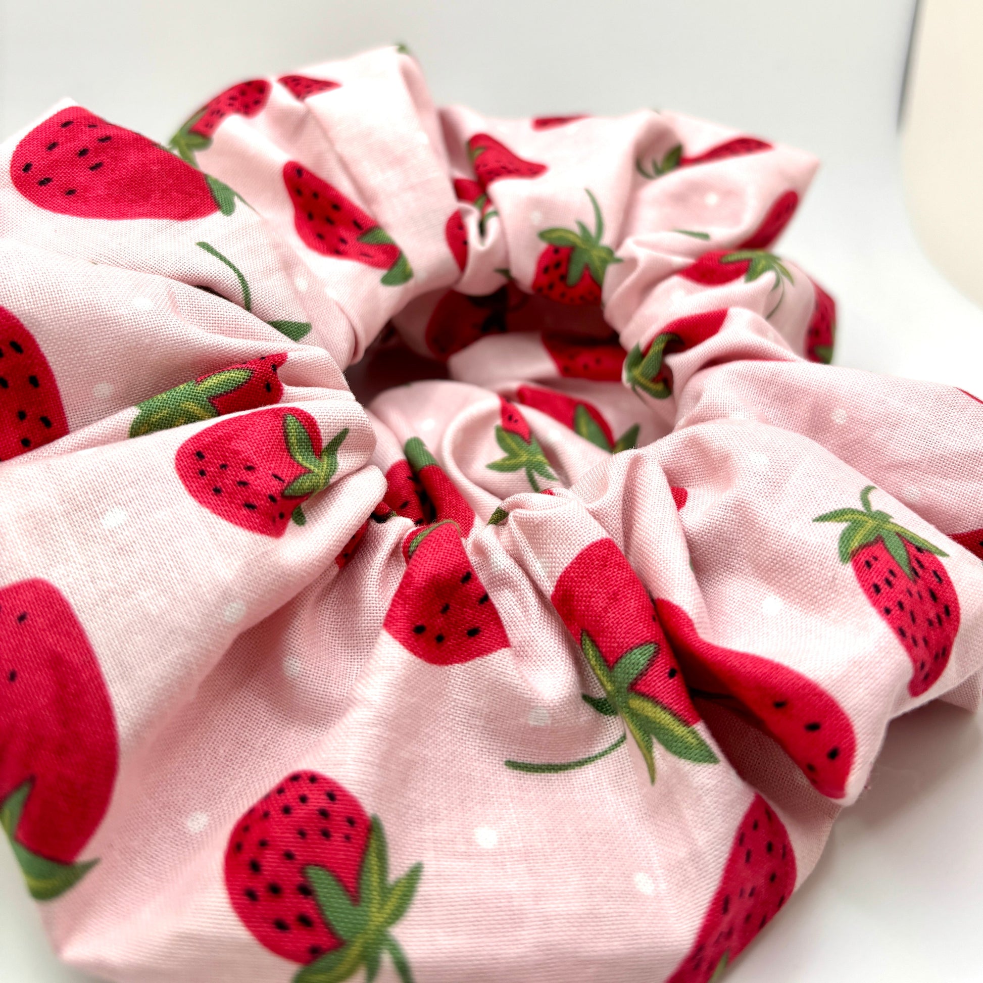 Pink Strawberry Summer Scrunchie Enchanted Scrunch
