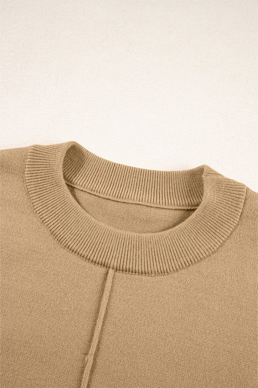 Solid Front Center Seam Drop Shoulder Sweater Shop Style & More | Fresh Looks, Everyday Deals & Free Shipping