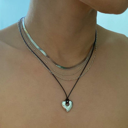 Perfectly Layered Heart And Chain Necklace Shop Style & More | Fresh Looks, Everyday Deals & Free Shipping