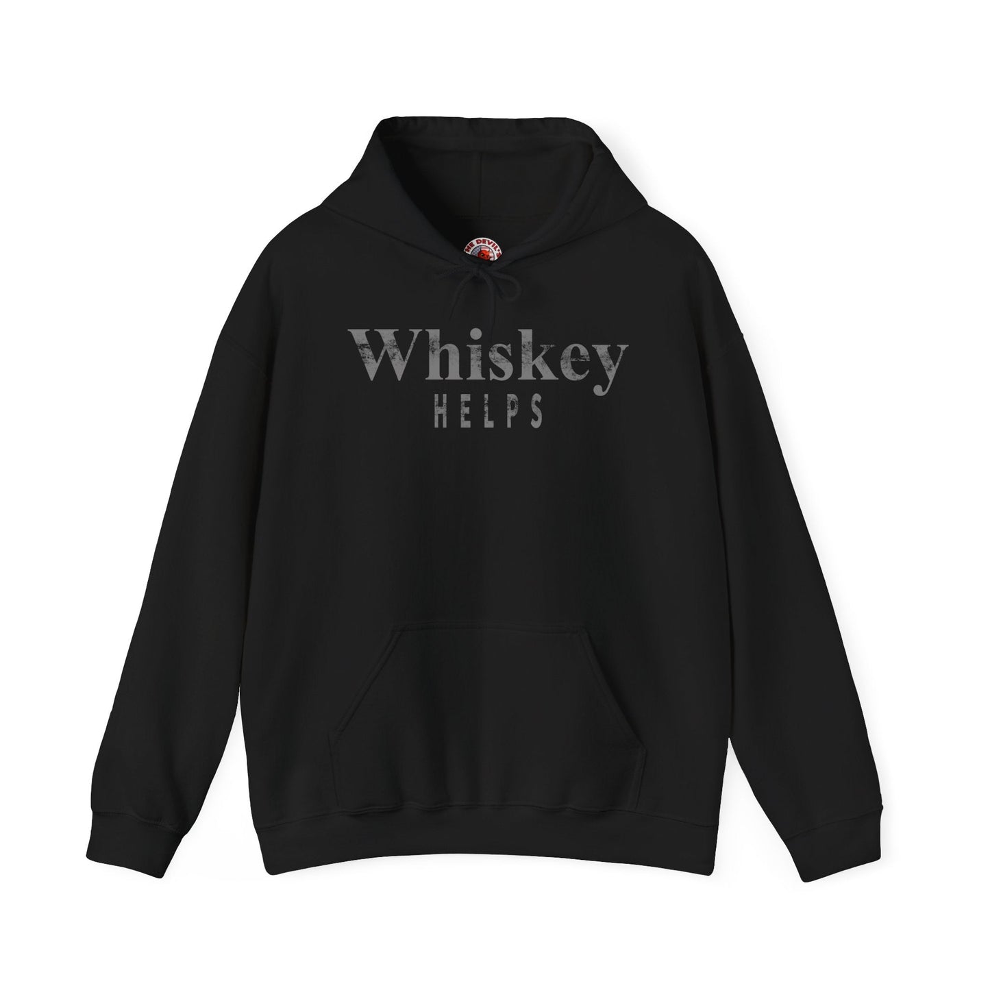 Whiskey Helps Hooded Sweatshirt The Devil's Pickle