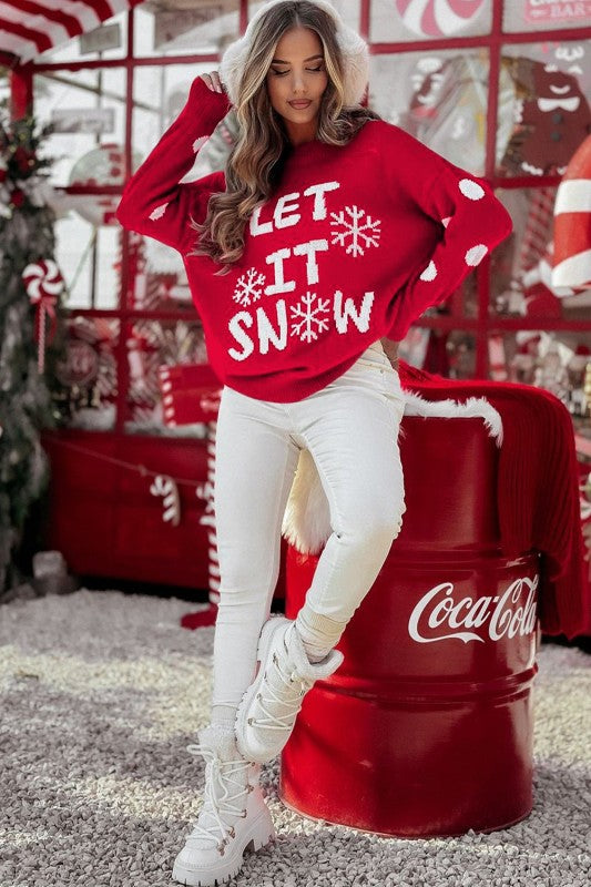 LET IT SNOW Christmas Holiday Sweater Shop Style & More | Fresh Looks, Everyday Deals & Free Shipping
