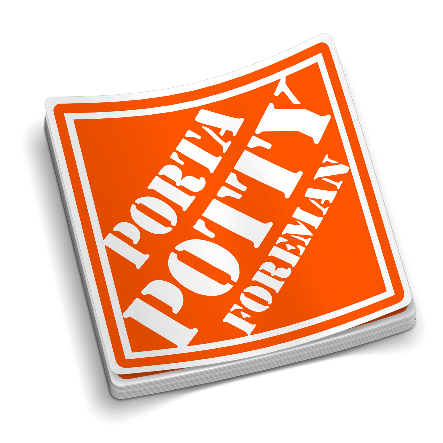 Porta Potty Foreman  -  Hard Hat Decal Armed American Supply