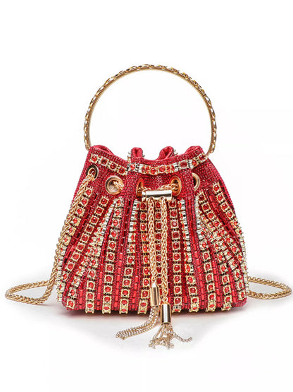 Rhinestone Embellished Bucket Crossbody Bag New Era Fashion LLc