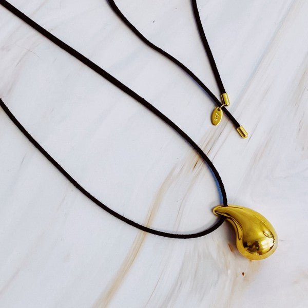 Black Leather Teardrop Necklace Shop Style & More | Fresh Looks, Everyday Deals & Free Shipping