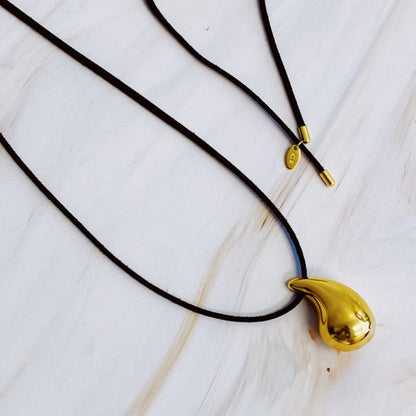 Black Leather Teardrop Necklace Shop Style & More | Fresh Looks, Everyday Deals & Free Shipping