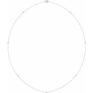 14K White 1/4 CTW Natural Diamond 7-Station 24" Necklace Ethereal Legacy Boutiques