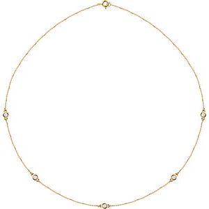 14K Yellow 1/2 CTW Lab-Grown Diamond 5-Station 18" Necklace Ethereal Legacy Boutiques