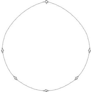 14K White 1/2 CTW Natural Diamond 5-Station 18" Necklace Ethereal Legacy Boutiques