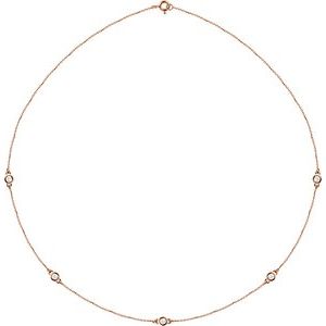 14K Rose 1/2 CTW Natural Diamond 5-Station 18" Necklace Ethereal Legacy Boutiques