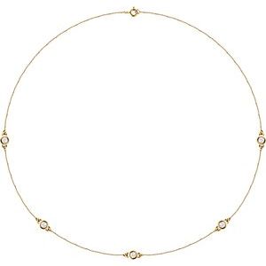 14K Yellow 3/4 CTW Lab-Grown Diamond 5-Station 18" Necklace Ethereal Legacy Boutiques