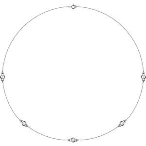 14K White 3/4 CTW Natural Diamond 5-Station 18" Necklace Ethereal Legacy Boutiques