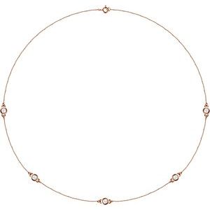 14K Rose 3/4 CTW Lab-Grown Diamond 5-Station 18" Necklace Ethereal Legacy Boutiques