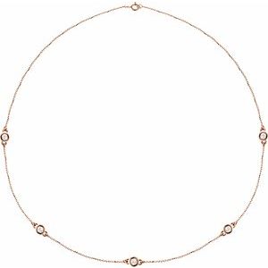 14K Rose 1 CTW Lab-Grown Diamond 5-Station 18" Necklace Ethereal Legacy Boutiques