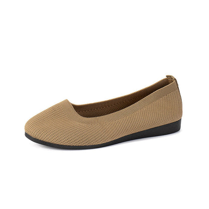 Round Toe Flats Shoes Casual Comfortable Soft Slip On Knit Mesh Shoes For Women See size chart under “more details” The Fashion Celestial
