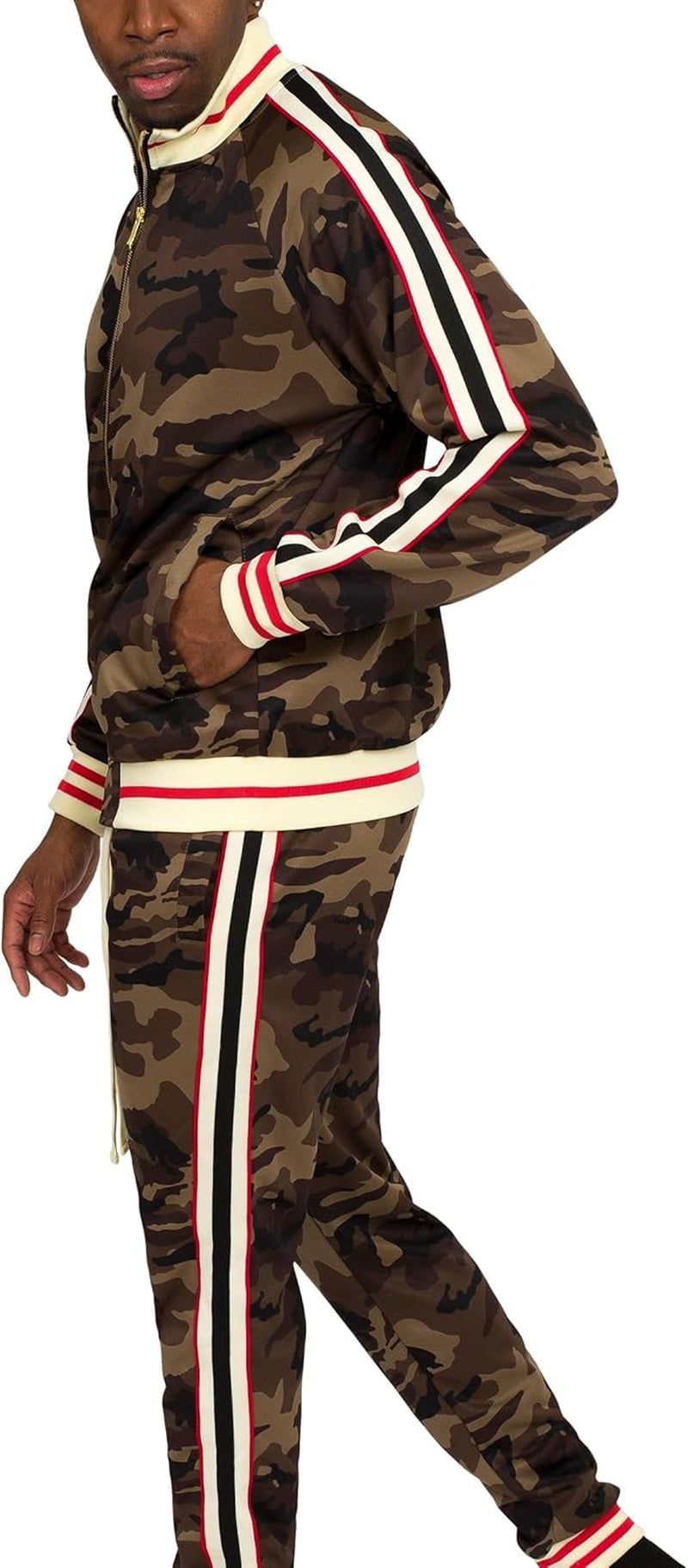 Men'S G-Striped Tracksuit Set ST575 - Camo - Large