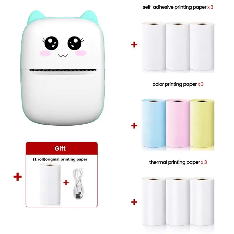 Compact and Colorful Mini Thermal Printer: Bluetooth Wireless Portable Pocket Label Maker for Stickers