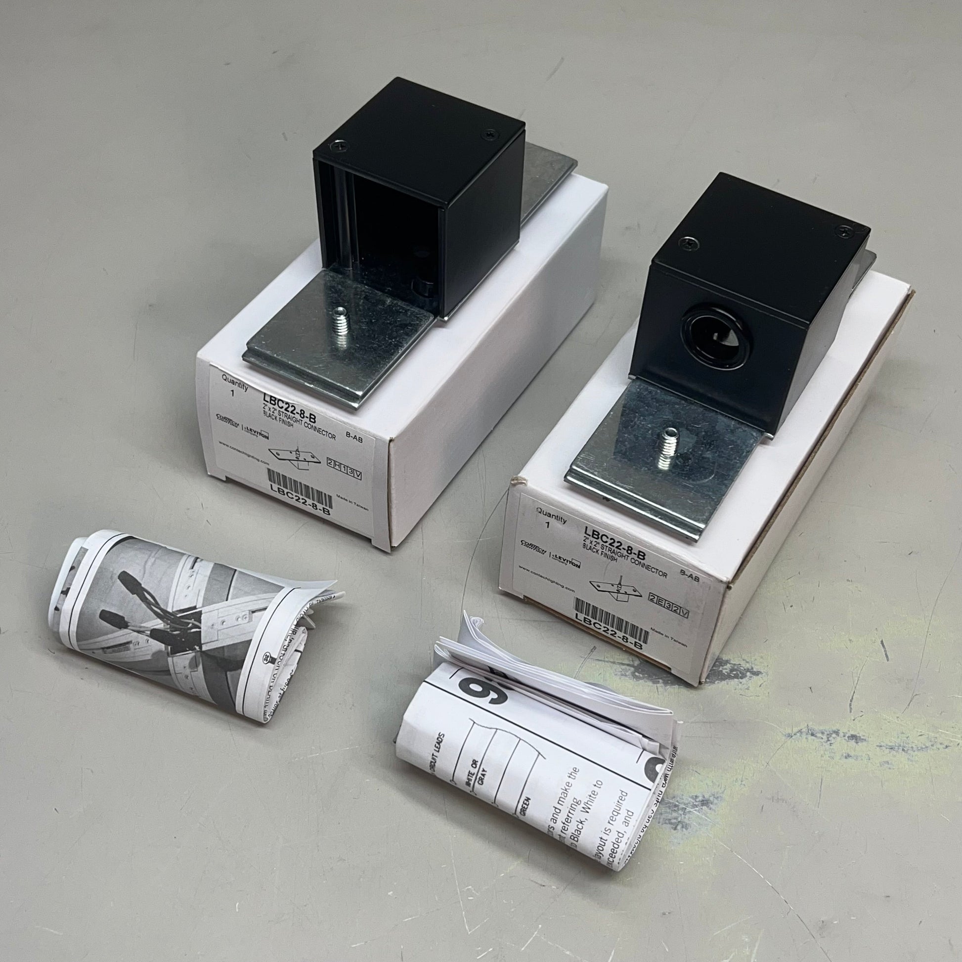 CONTECH (2 PACK) Straight Connector Track Lighting 2"x2" Black Finish LBC22-8-B PayWut