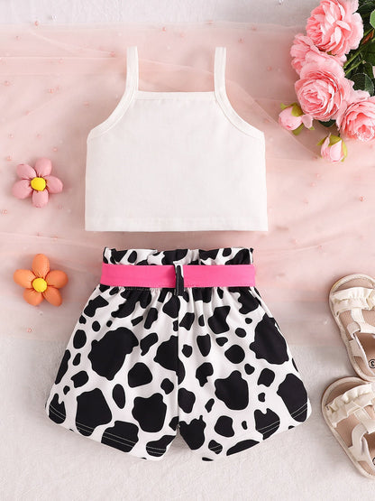 Children's Cow Print Tank Top & Shorts Set New Era Fashion LLc