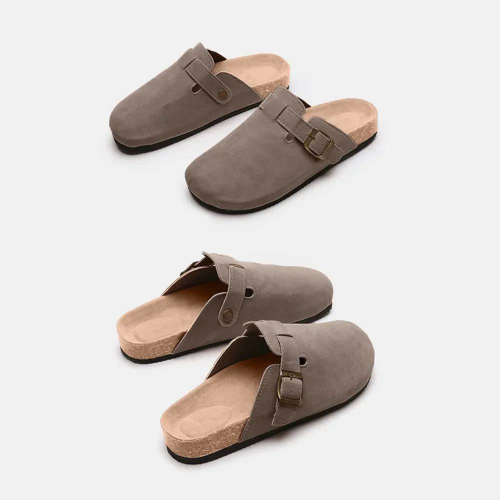 Suede Closed Toe Buckle Slide New Era Fashion LLc