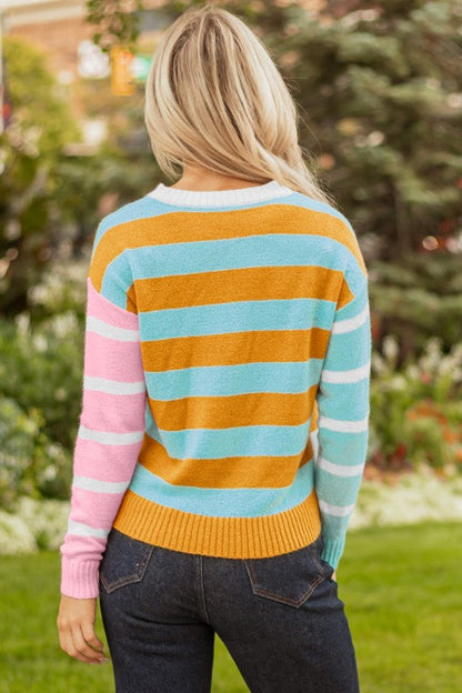 Stripe Colorblock Long Sleeve Sweater Shop Style & More | Fresh Looks, Everyday Deals & Free Shipping