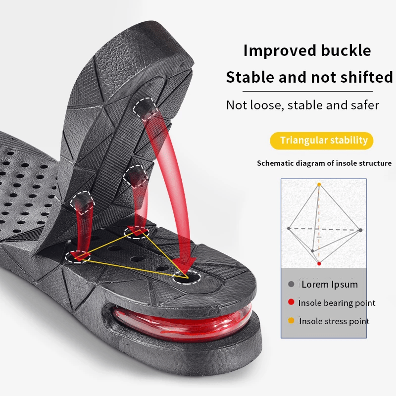 [Height Boost Insole] Adjustable Height Increase Insole | 3-9cm Invisible Shoe Heel Insert, Taller Support Absorbant Foot Pad Cushion NovaCart