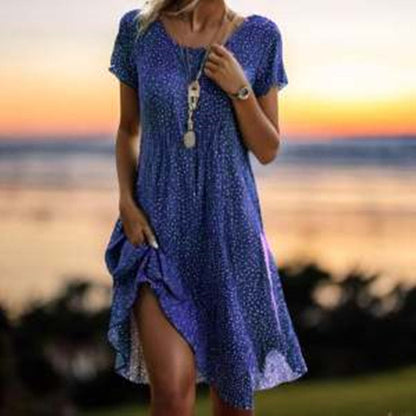 Ethnic Print Midi Dress – Scoop Neck Geometric Pattern Boho Dress FitiqueFit
