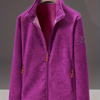 Women's winter sports stand up collar zipper jacket, lightweight, soft and warm, camouflage with zipper pocket, fashionable and versatile NovaCart