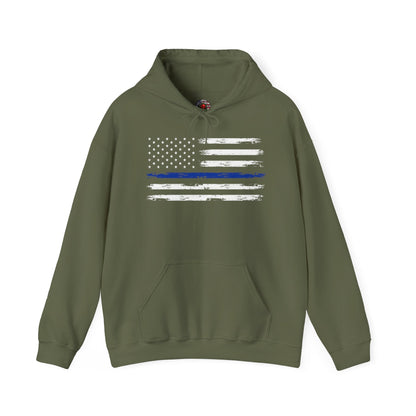 Thin Blue Line American Flag Hooded Sweatshirt The Devil's Pickle