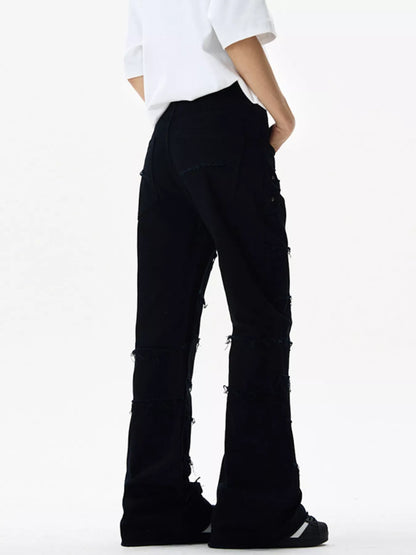 Men's Frayed Hem Flare Jeans New Era Fashion LLc