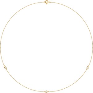 14K Yellow 1/5 CTW Natural Diamond 3-Station 18" Necklace Ethereal Legacy Boutiques