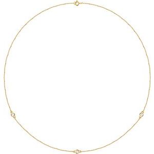 14K Yellow 1/4 CTW Natural Diamond 3-Station 18" Necklace Ethereal Legacy Boutiques