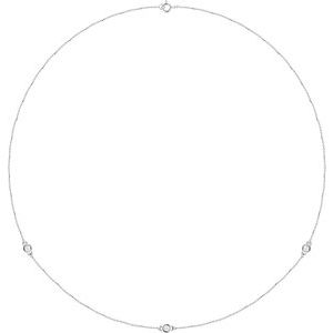14K White 1/4 CTW Lab-Grown Diamond 3-Station 18" Necklace Ethereal Legacy Boutiques
