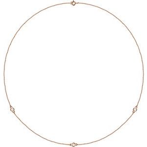 14K Rose 1/4 CTW Lab-Grown Diamond 3-Station 18" Necklace Ethereal Legacy Boutiques