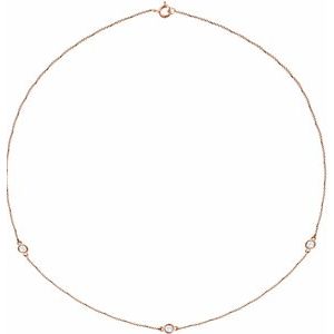 14K Rose 1/3 CTW Lab-Grown Diamond 3-Station 18" Necklace Ethereal Legacy Boutiques