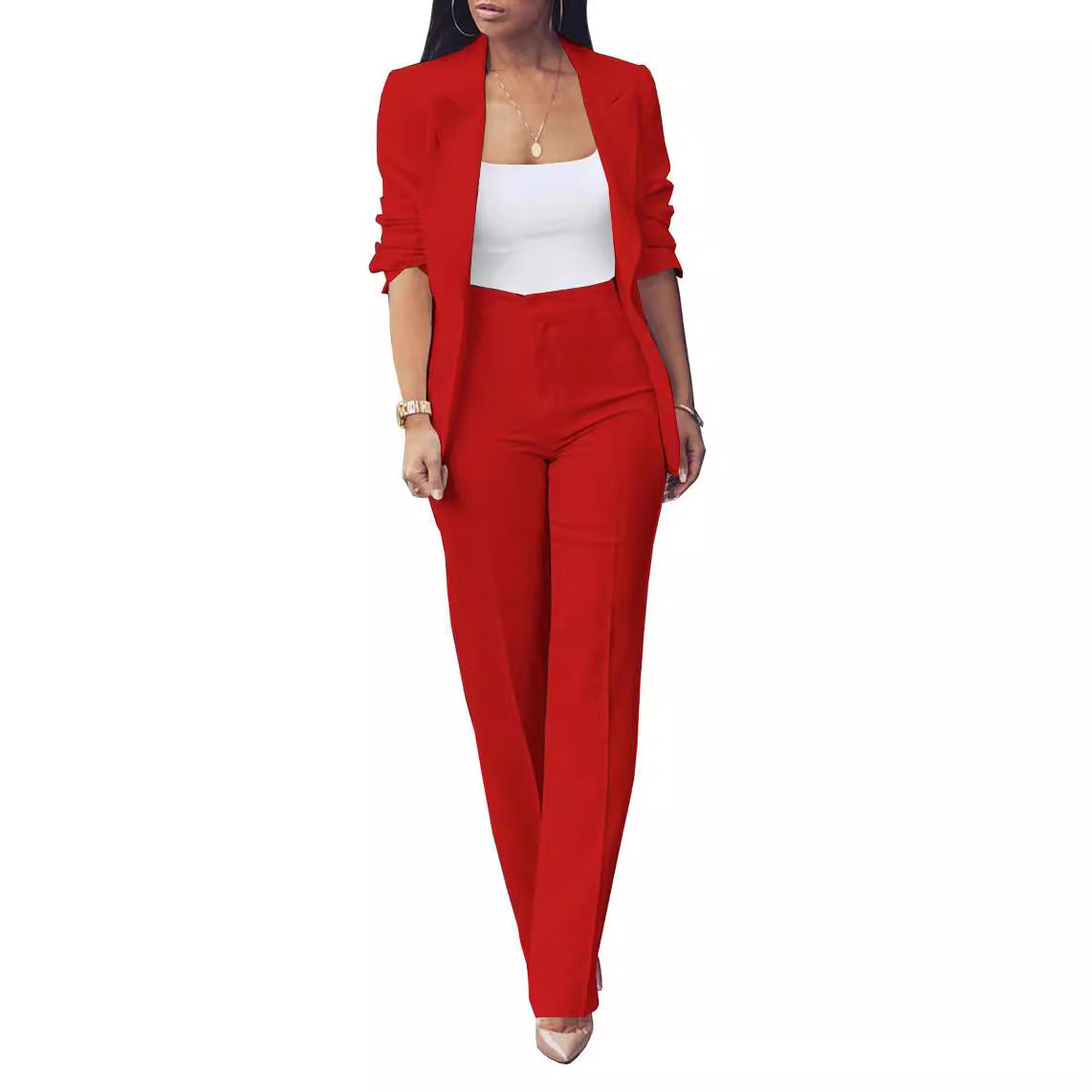 Pure Long Sleeveless Simple Draping Wide Leg Casual Suit See size chart under “more details” The Fashion Celestial