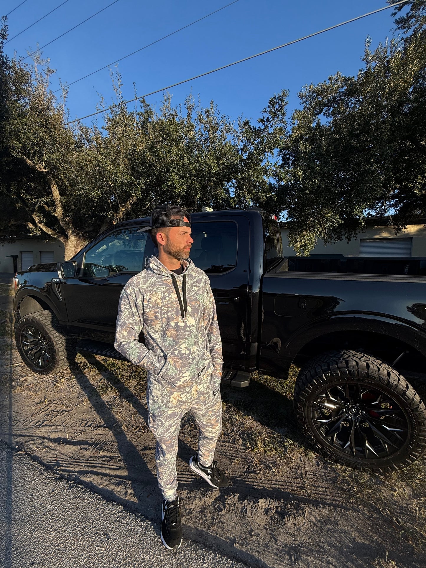 Faded Camo Wide String Hoodie Luckless Outfitters