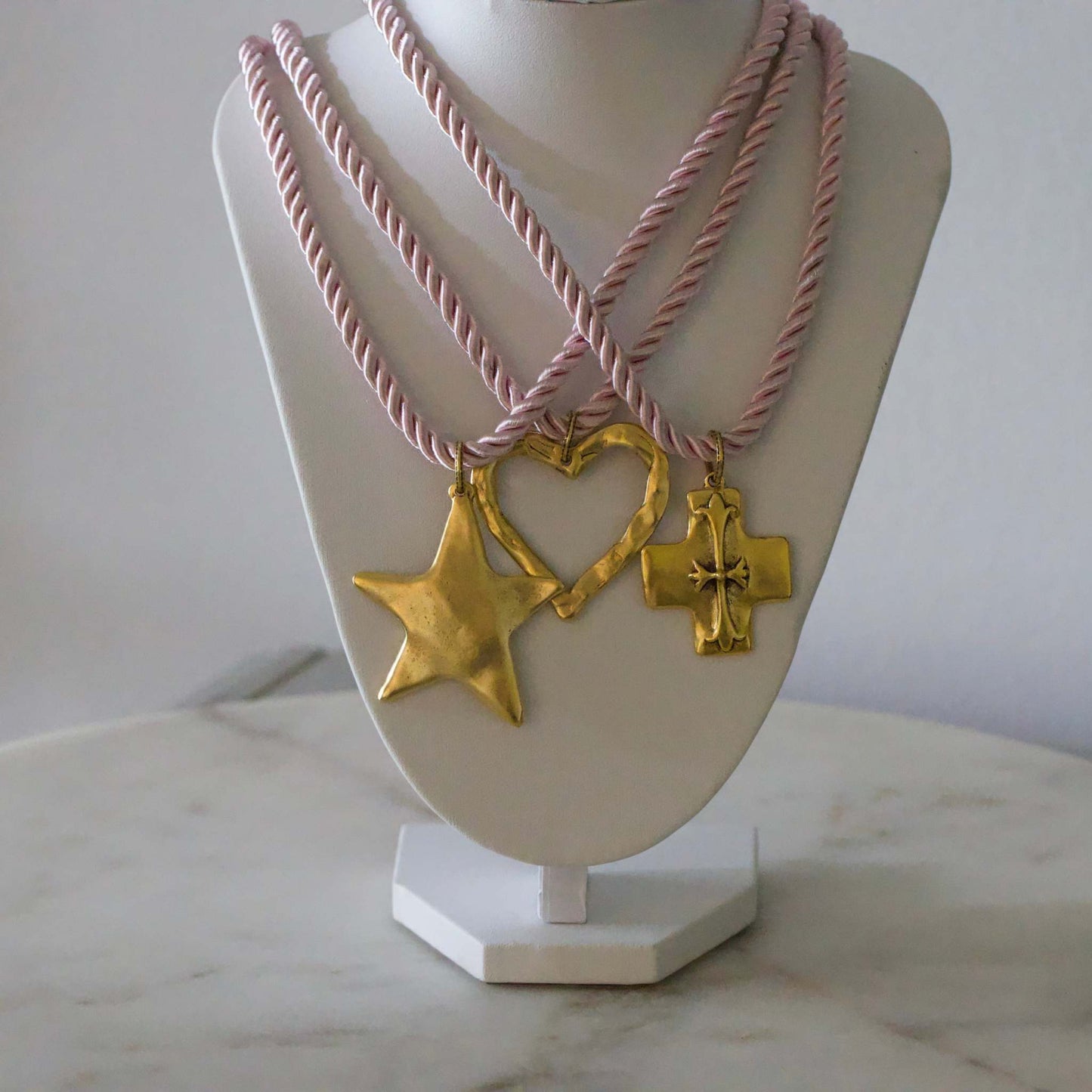 Silk Cord Pendant Necklace 24K Gold Plated Deep South Originals