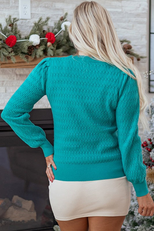 Solid Knit Ribbed Cuff Crewneck Sweater Shop Style & More | Fresh Looks, Everyday Deals & Free Shipping