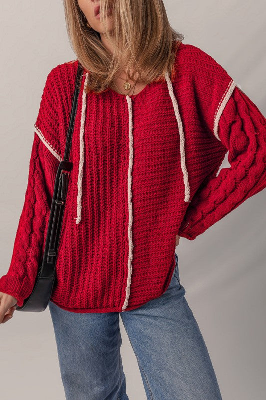 Olivia Knit Drawstring Hooded Sweater Shop Style & More | Fresh Looks, Everyday Deals & Free Shipping