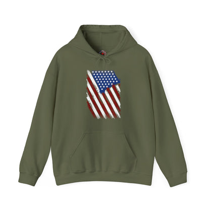 Distressed American Flag Hooded Sweatshirt The Devil's Pickle