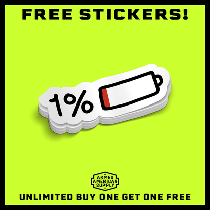 1%  -  Hard Hat Decal Armed American Supply