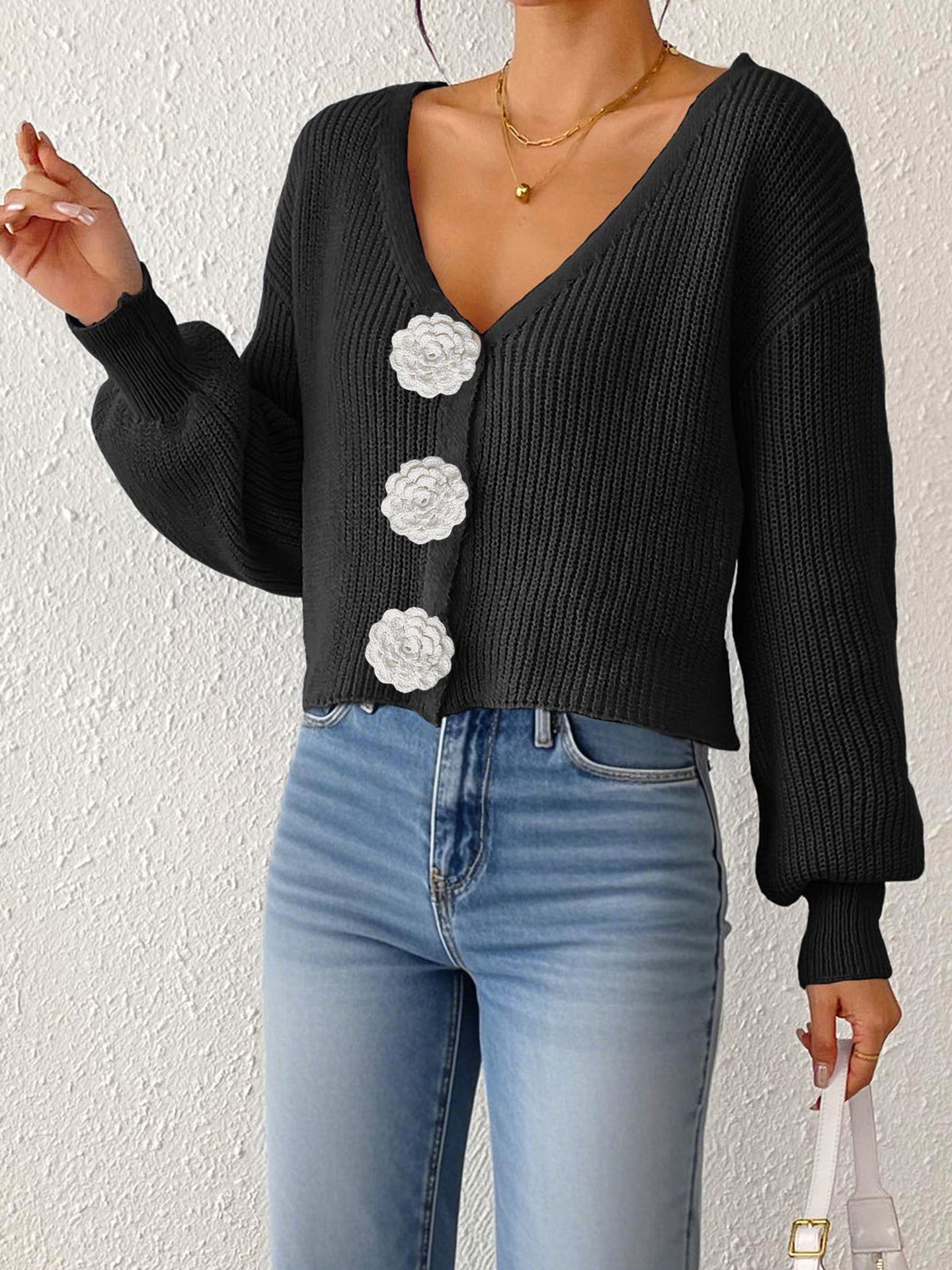 Women’s Knitted Crochet Cardigan FitiqueFit