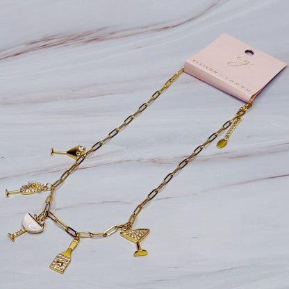 Cheers To Happiness Multi Charm Necklace Shop Style & More | Fresh Looks, Everyday Deals & Free Shipping