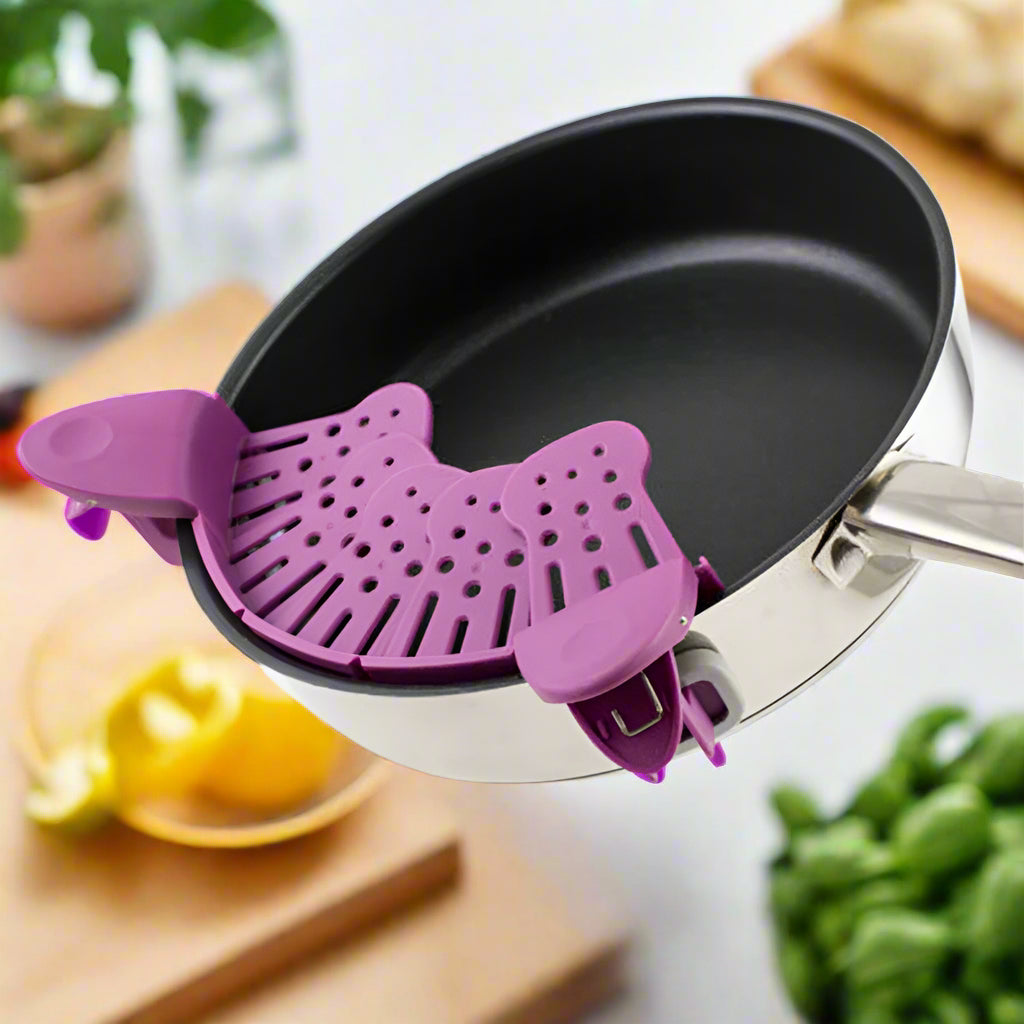 🍝 Universal Silicone Clip-On Pot Strainer SmartPursue™