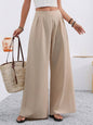Women's High-Waist Wide-Leg Trousers with Pockets – Full Length FitiqueFit