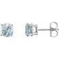14K White 6 mm Natural Aquamarine Earrings Ethereal Legacy Boutiques