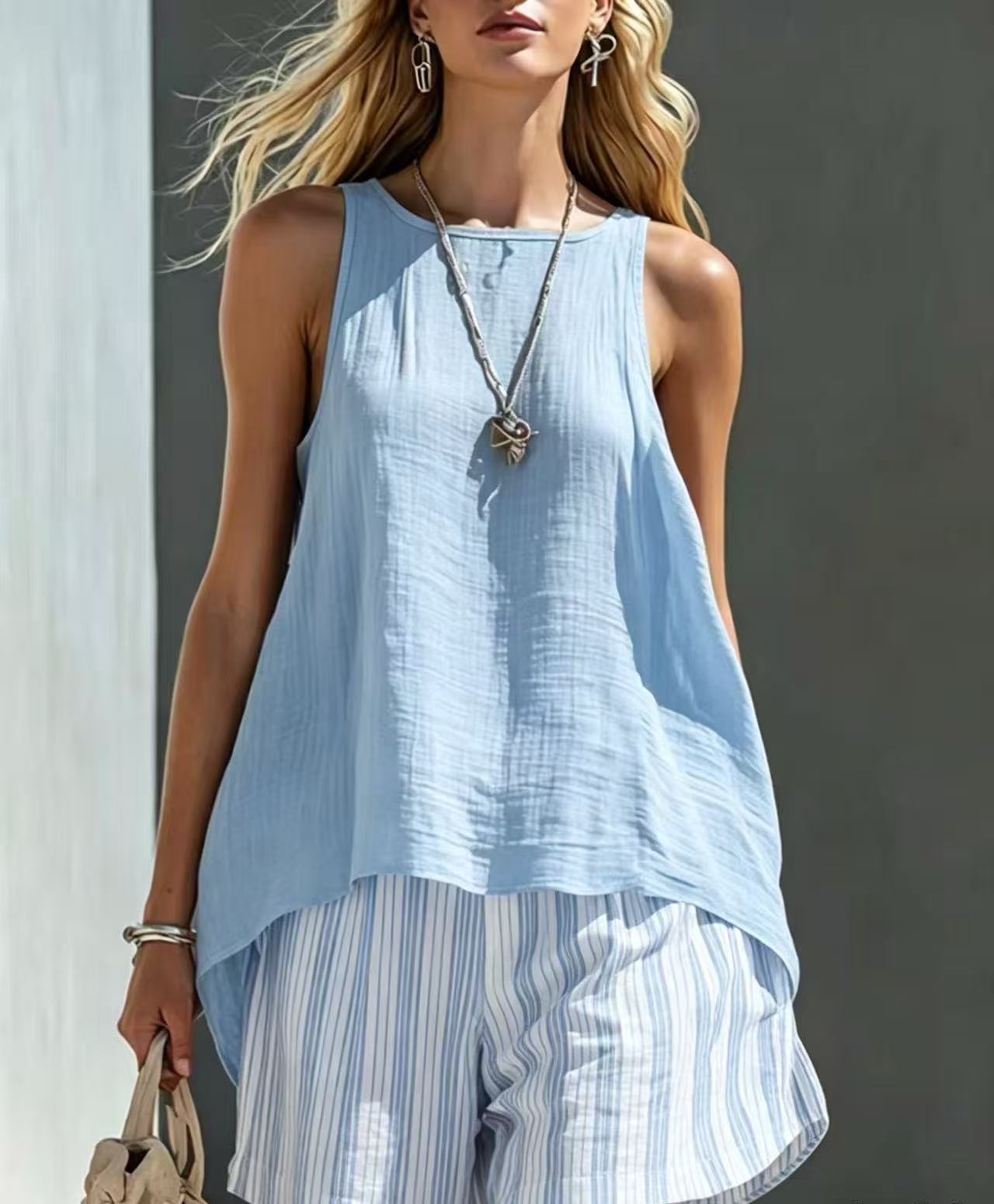 Women's V-Neck Long-Sleeve Loose-Fit Button-Up Shirt FitiqueFit