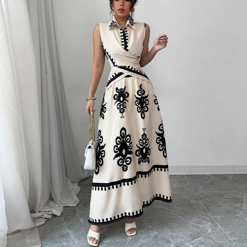 Women's Sleeveless Blouse Lace-up Skirt Grayceful LLC