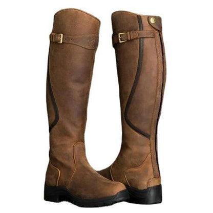 Vintage Ride Leather Boots - Stylish Retro Riding Boots for Trendy Women Country in My Heart